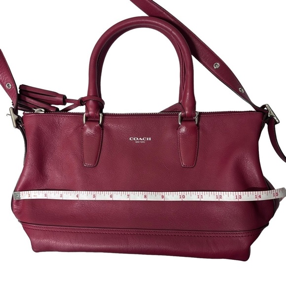 COACH Legacy Molly East/West Red Leather Satchel - Picture 14 of 16